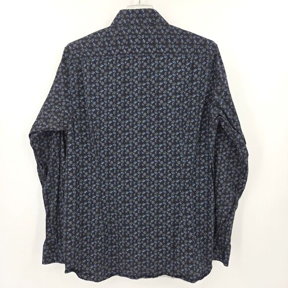 Ted Baker Button Up Down Dress Shirt Mens Size 5 Blue Floral Print Work Office - Picture 3 of 9